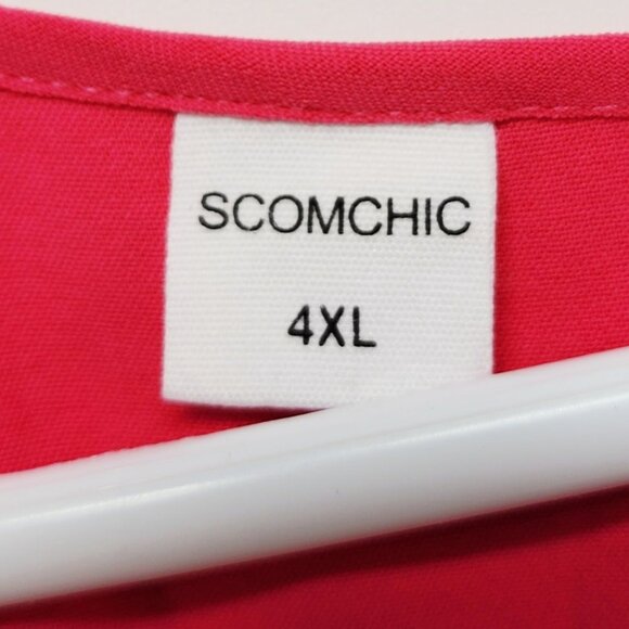 Womens SCOMCHIC Hot Pink Maxi Wrap Dress Size 4XL - Picture 3 of 6